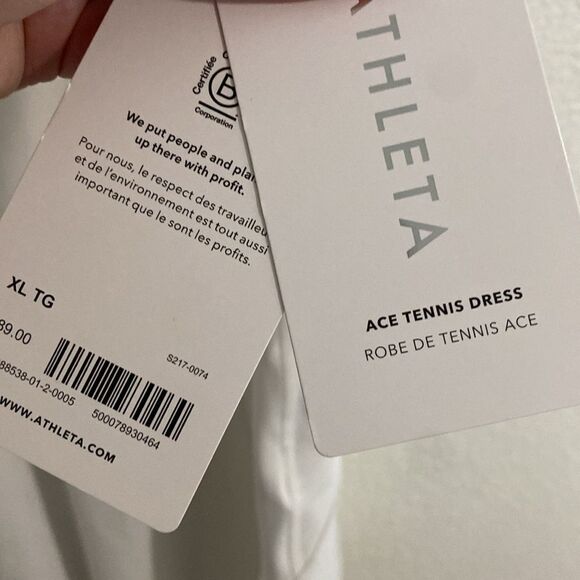 NWT- Athleta-Ace tennis dress- white- Size XL - Picture 6 of 12